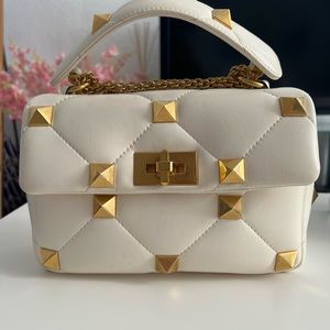 Valentino Roman Stud Medium Purse - Cream